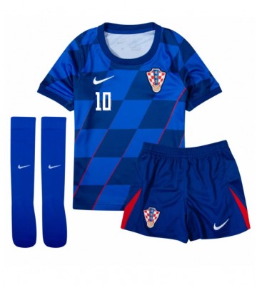 Kroatien Luka Modric #10 Udebanetrøje Børn EM 2024 Kortærmet (+ Korte bukser)